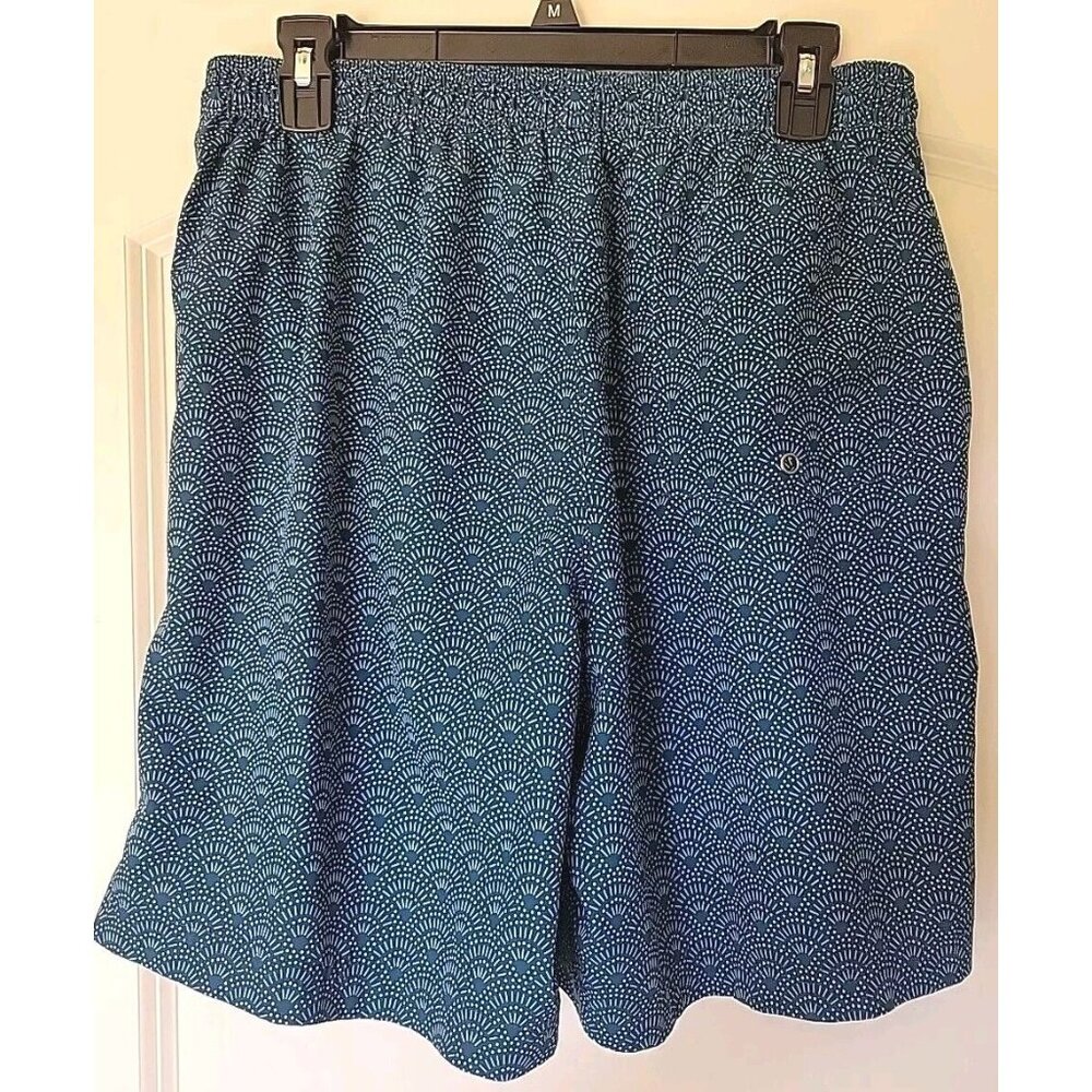 Sonoma Swim Trunks Board Shorts Teal Blue Ikat Print S